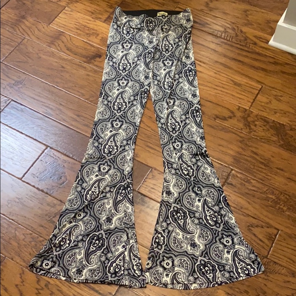 Show Me Your MuMu Paisley Black & White Flare Pants